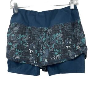 Sweaty Betty Women Lined Patterned Blue Shorts